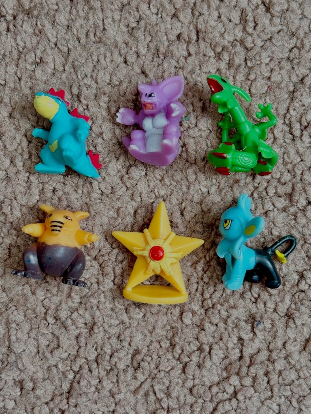 Vintage Pokemon PK China Mini Figures Lot of 6 Rayquaza Staryu Luxio & More